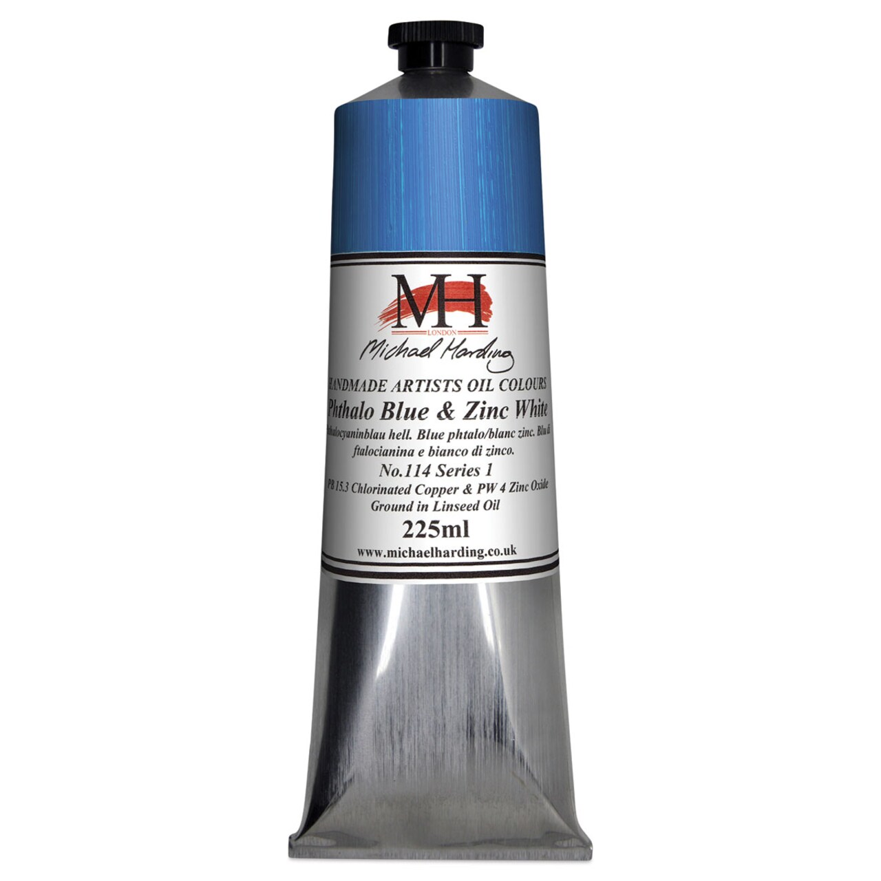 Michael Harding Artists Oil Color - Phthalo Blue and Titanium White, 225 ml tube